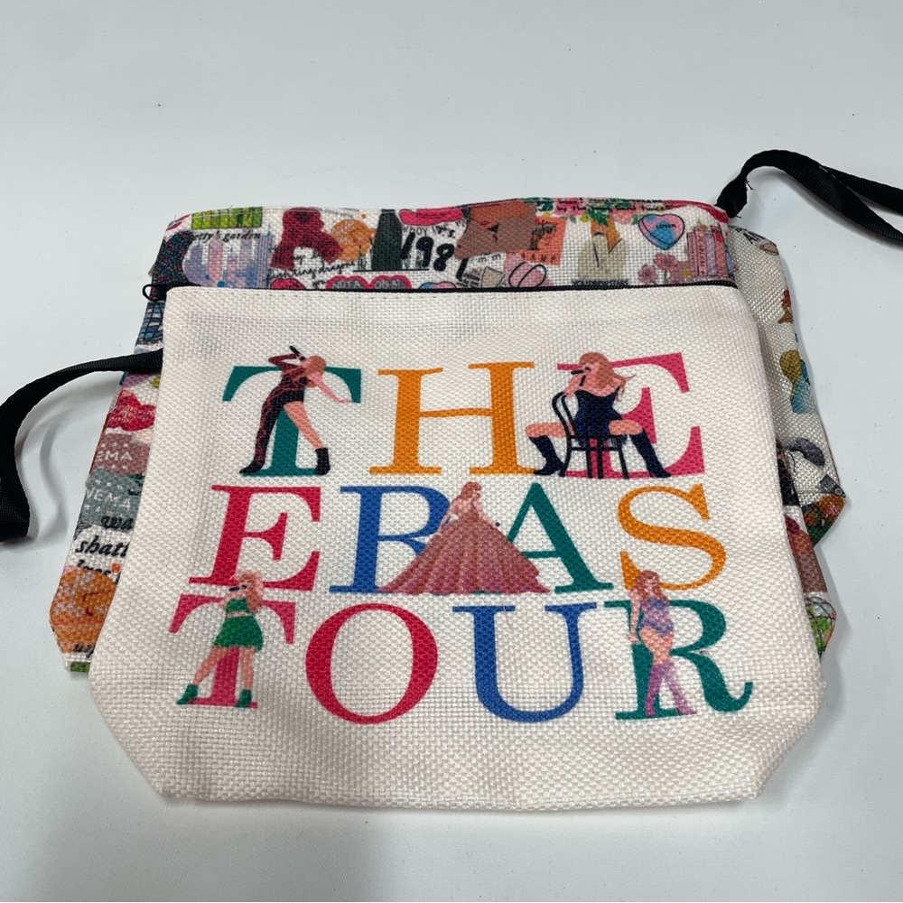 NWOT Taylor Swift Swiftie Canvas Makeup Jewelry Bag Set 3-piece Era Tour Gift - Picture 2 of 8